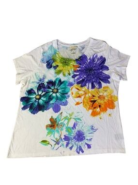 Style & Co. Sport Floral Graphic Tee - Plus Size 2X